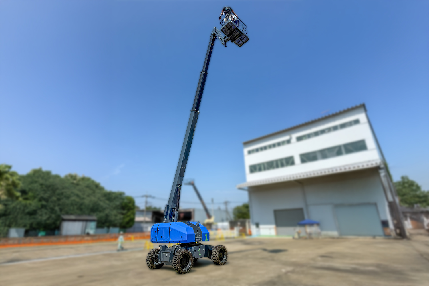AICHI SP 21 CJM tekerlekli teleskopik bomlu platform