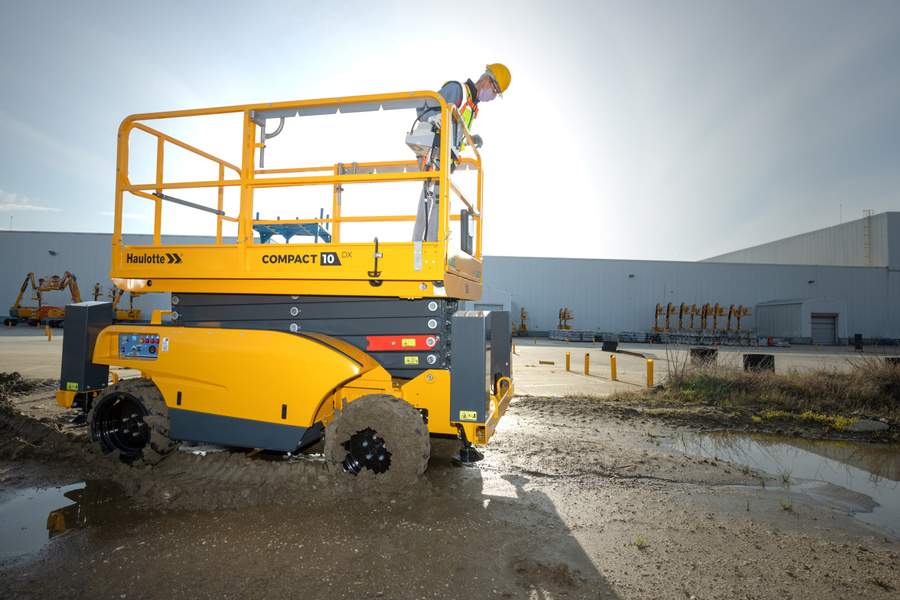 Haulotte Compact 10 DX dizel arazi tipi makaslı platform